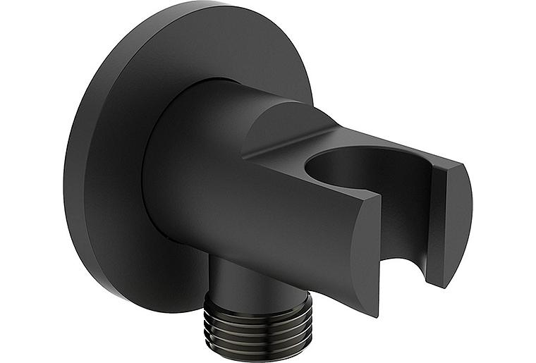 Wandanschlussbogen mit Brausehalter Ideal Standard Idealrain Round schwarz matt