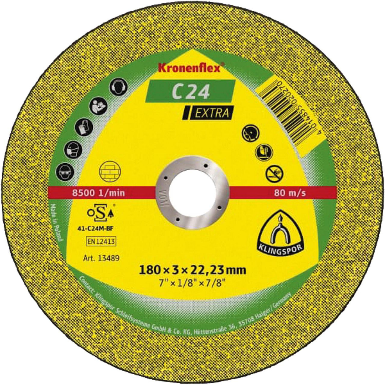 Trennscheibe KLINGSPOR C 24 EXTRA 115 x 2,5 x 22,23 mm, gerade Trennscheibe KLINGSPOR C 24 EXTRA 115 x 2,5 x 22,23 mm, gerade