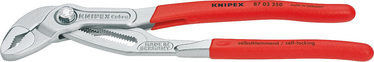 KNIPEX-Cobra HiTech-Wasserpumpenzange verchromt mit Kunststoff überzogen L=250mm KNIPEX-Cobra HiTech-Wasserpumpenzange verchromt mit Kunststoff überzogen L=250mm