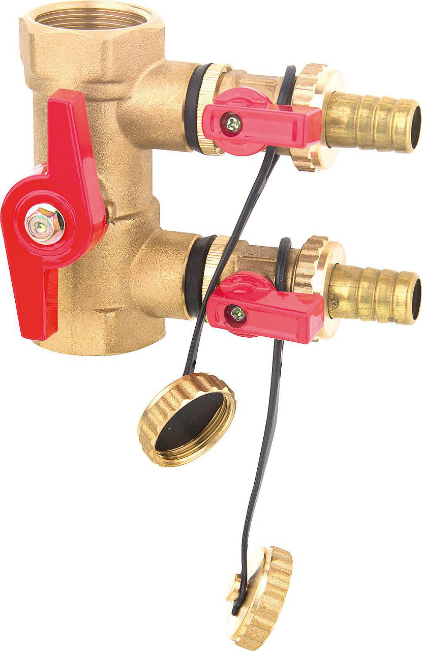 Spül- u. Befülleinheit DN20 (3/4'') IG, 2x KFE 1/2'' Spül- u. Befülleinheit DN20 (3/4'') IG, 2x KFE 1/2''