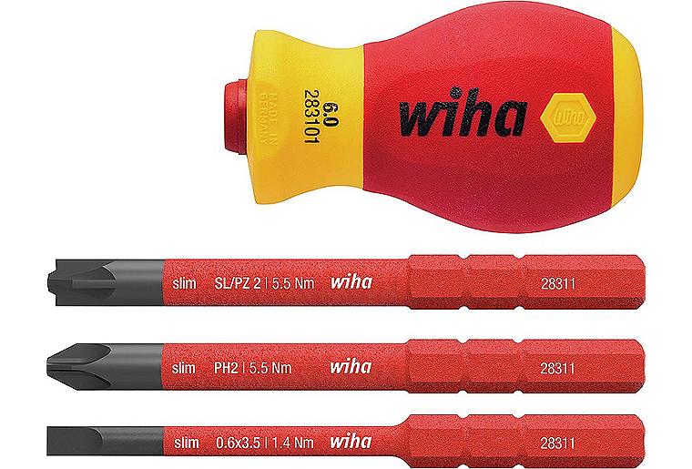 Wiha® VDE-Schraubendrehersatz, slimVario mit Stubby, 3-teilig
