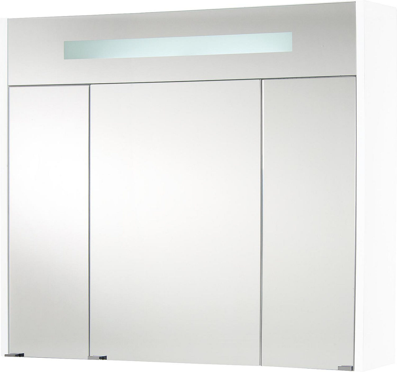 Spiegelschrank m. bel. Blende weiß Hochglanz 3 Türen 850x750x188 mm Spiegelschrank m. bel. Blende weiß Hochglanz 3 Türen 850x750x188 mm