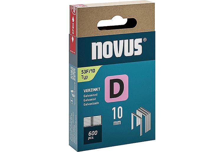 Flachdrahtklammer Novus Typ F 53F/10 verzinkt VPE: 600 Stück Flachdrahtklammer Novus Typ F 53F/10 verzinkt VPE: 600 Stück