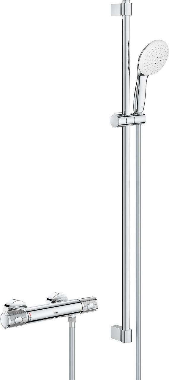 Brausethermostat-Set Grohe Grohtherm 1000 Performance Brausestange 900 mm, Handbrause Ø 110 mm und Brauseschlauch chrom Brausethermostat-Set Grohe Grohtherm 1000 Performance Brausestange 900 mm, Handbrause Ø 110 mm und Brauseschlauch chrom