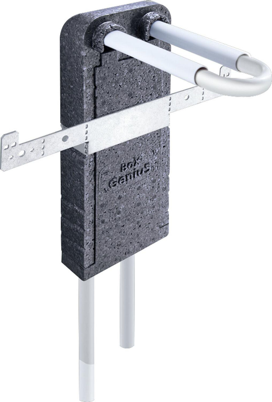 Wandbox aus EPP mit Rohrbogeneinheit aus MSV Rohr 16 x 2,0mm in L-Form inkl. Isolierbox Wandbox aus EPP mit Rohrbogeneinheit aus MSV Rohr 16 x 2,0mm in L-Form inkl. Isolierbox