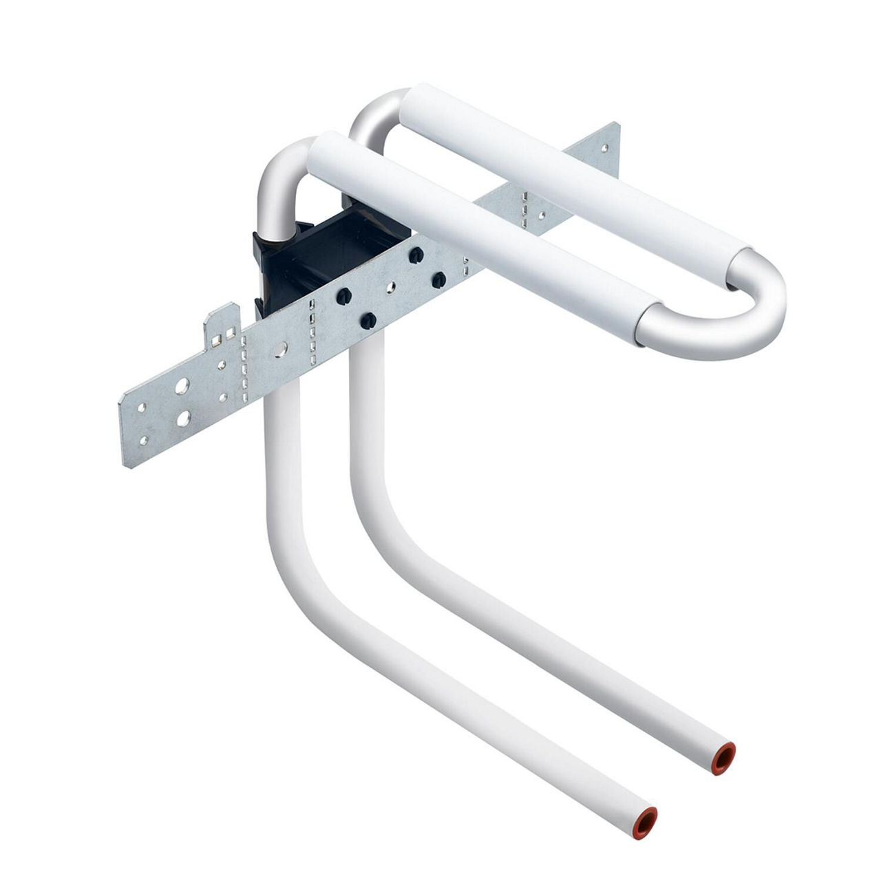 Wandanbindung mit Rohrbogeneinheit aus MSV Rohr 16 x 2,0mm, Höhe 240mm in U-Form ohne Isolierung Wandanbindung mit Rohrbogeneinheit aus MSV Rohr 16 x 2,0mm, Höhe 240mm in U-Form ohne Isolierung