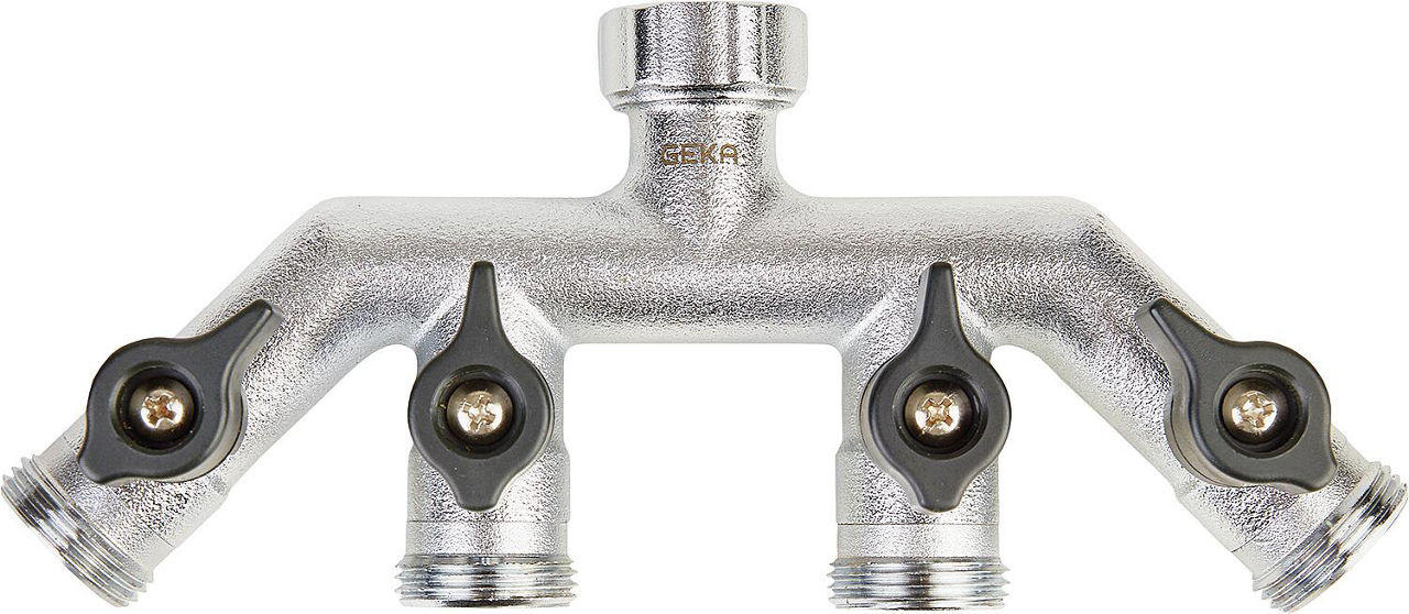 GEKA plus Vierwegeventil IG G3/4", 4x AG G3/4", MS