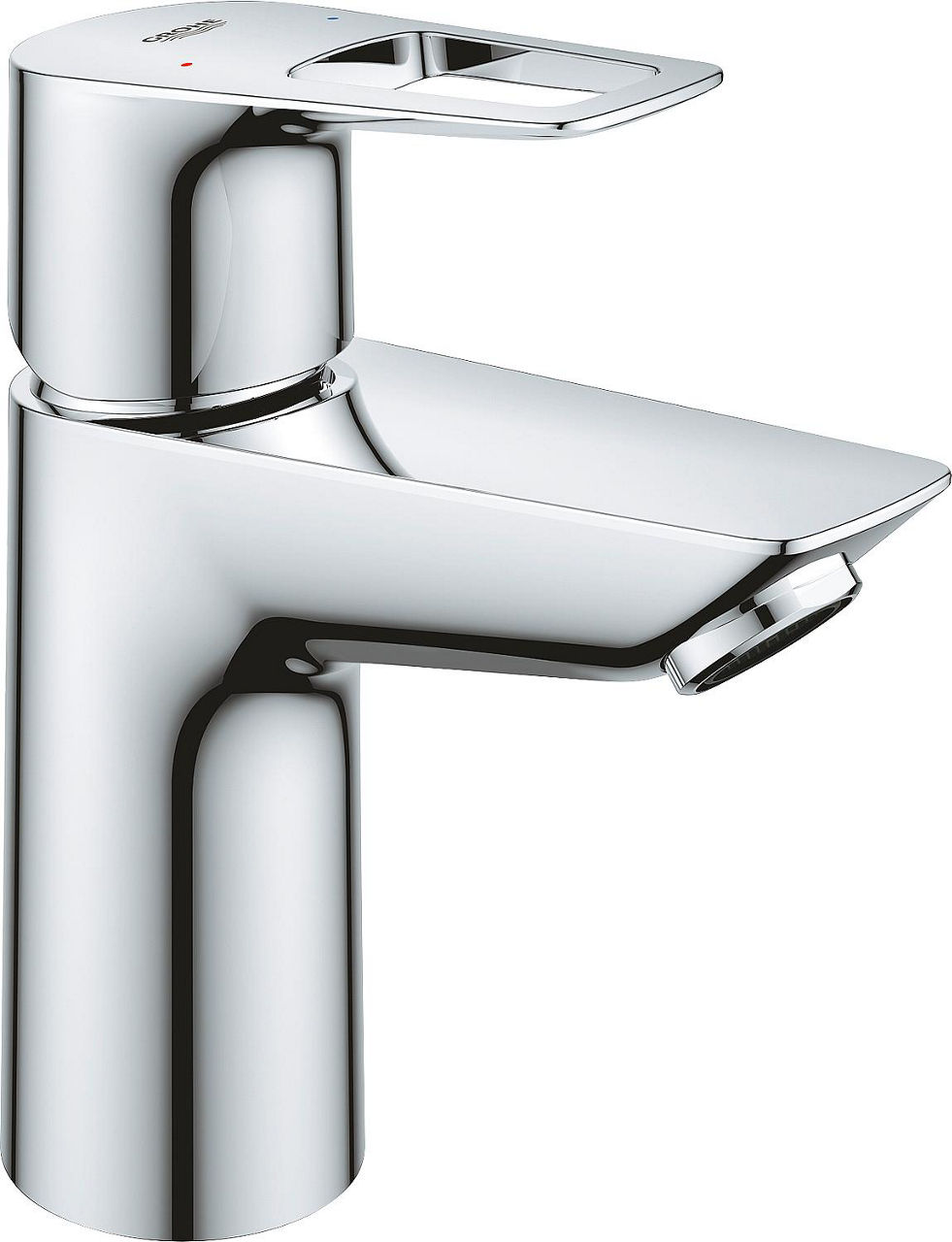 Waschtischmischer Grohe Bauloop S-Size Ausladung 89 mm chrom Push-Open Ablauf