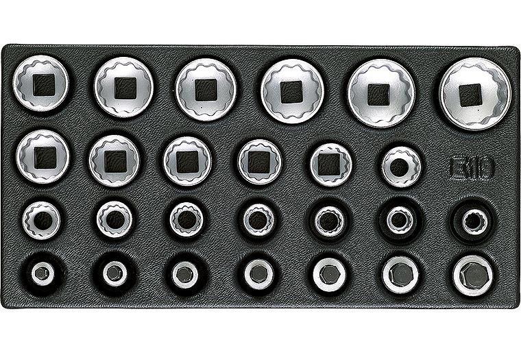 Außenzwölfkant Steckschlüsseleinsatz-Satz GEDORE1500 ES-D 19, 26-teilig 1/2" Außenzwölfkant Steckschlüsseleinsatz-Satz GEDORE1500 ES-D 19, 26-teilig 1/2"