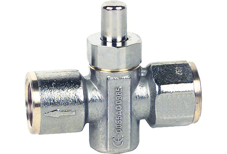 Manometer - Druckknopfhahn MDH 1/2" i. DIN DVGW-und CE-geprüft