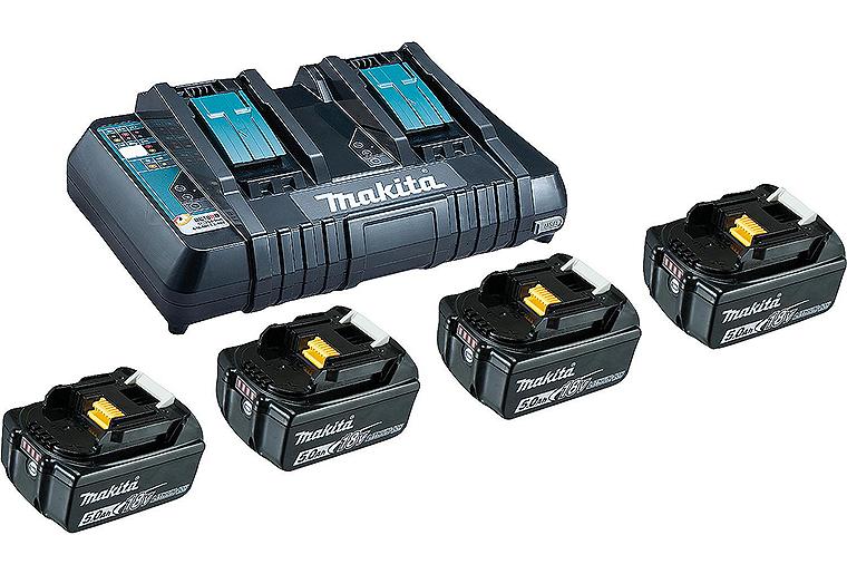 MAKITA Akku-Set 199483-0 18V 4 x 5,0 Ah Li-Ion Akkus 197280-8 und ein Doppelladegerät 199483-0 MAKITA Akku-Set 199483-0 18V 4 x 5,0 Ah Li-Ion Akkus 197280-8 und ein Doppelladegerät 199483-0