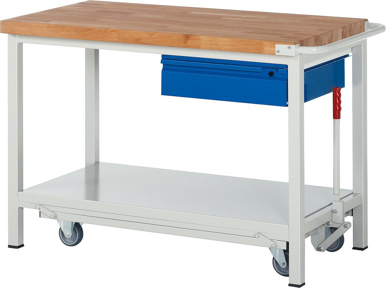 Werkbank mit absenkbarem Fahrgestell RAU 8001 Serie Basic-8 1500 x 880 x 700 mm