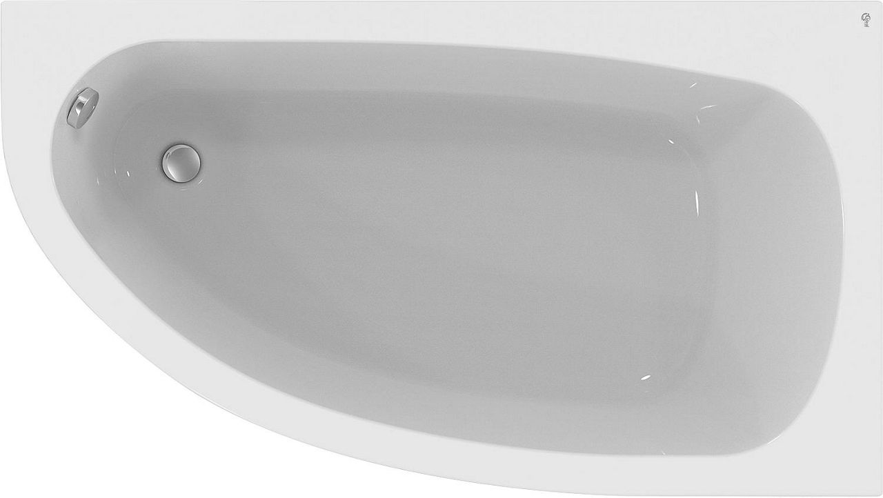 Raumspar-Badewanne Hotline Rundung links 1600x465x900mm Inhalt: 235 l Acryl, weiß