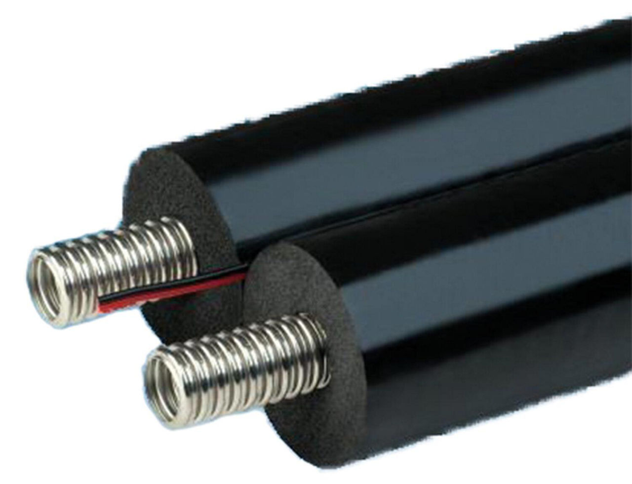Solar-Wellrohr 2 in 2 DN 25, 10m mit Isolierung und Fühlerkabel