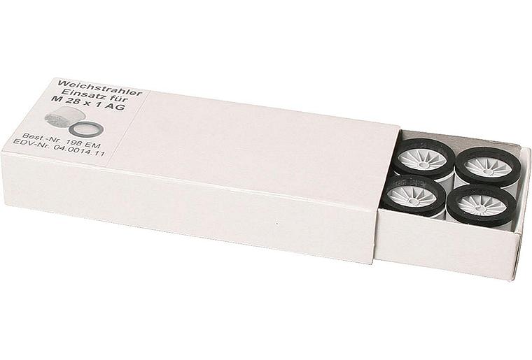 Weichstrahlregler-Einsatz M 28 x 1, für Niederdruck, VPE=10 Stck. Weichstrahlregler-Einsatz M 28 x 1, für Niederdruck, VPE=10 Stck.