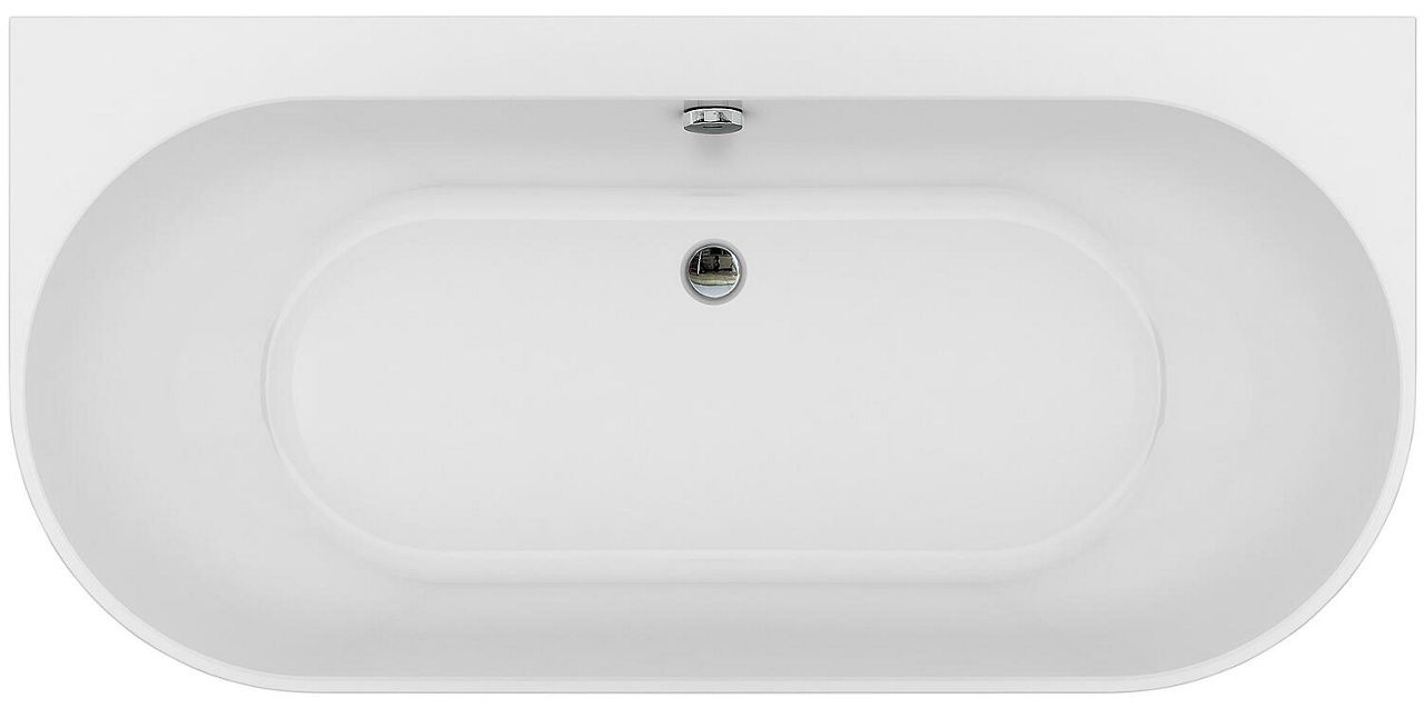 Raumspar-Badewanne Arnon BxHxT:1660x580x800mm ohne Ablaufgarnitur mit Überlaufloch, Acryl weiß