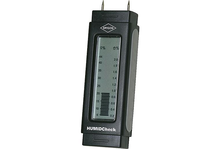 Materialfeuchtemessgerät für Holz- und Baufeuchte inkl. Clip, Batterie und Tasche