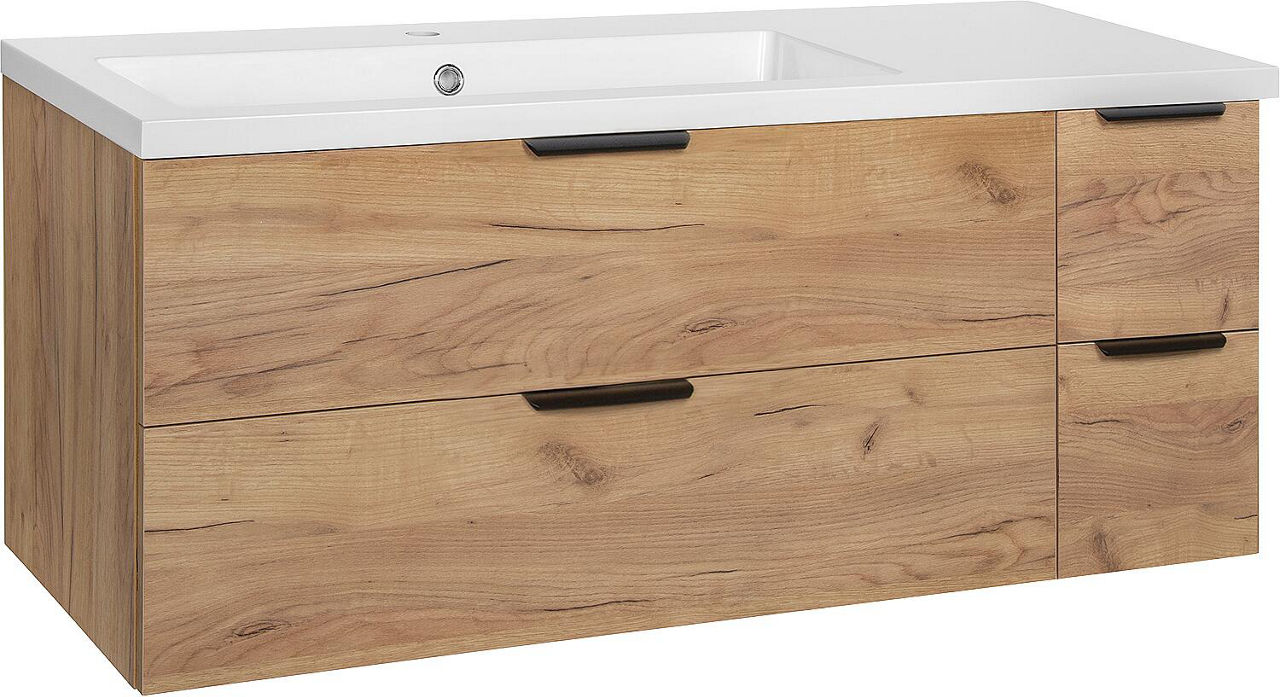 WTU + Mineralguss-WT LOSSA 4 Auszüge asteiche Cortina Breite 1210 mm
