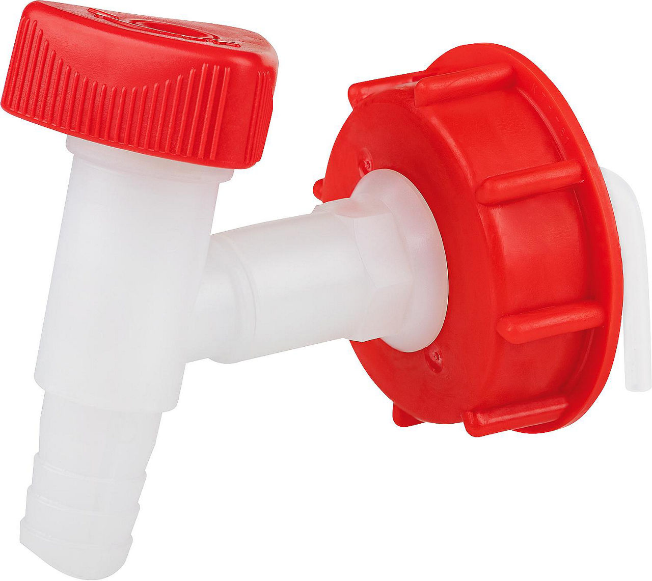 Ablasshahn Kunststoff weiß/rot für 25 Liter Kanister Ablasshahn Kunststoff weiß/rot für 25 Liter Kanister