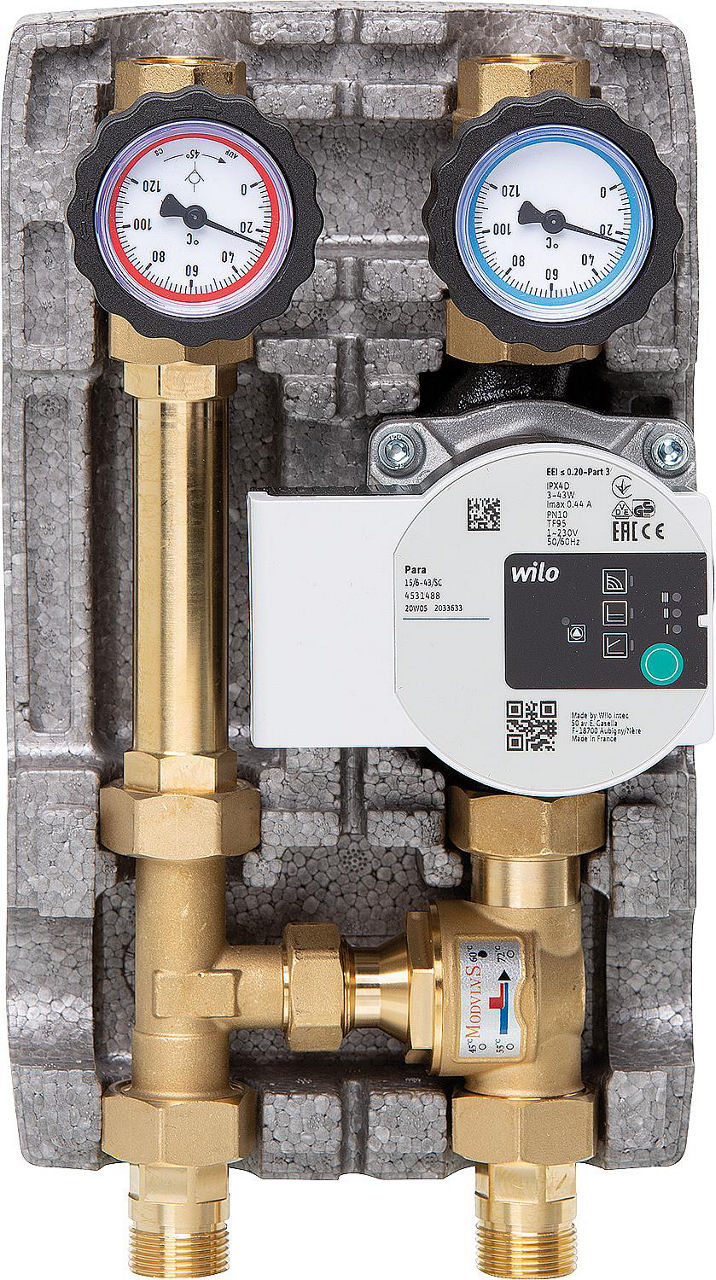 Heizkreisset Easyflow DN20(3/4") Festbrennstoff-Ladeset 60°C, Wilo Para 15/6SC