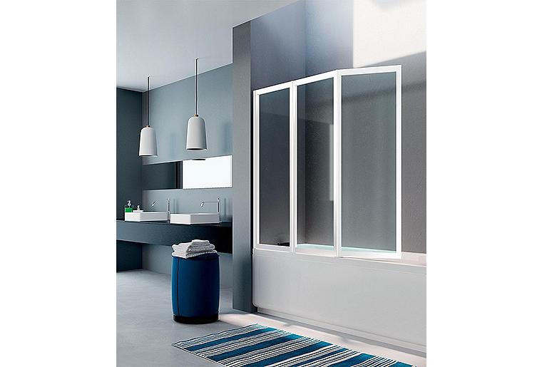 Badewannenaufsatz Starlight 1330x1400 mm 3 mm Glas ETC 3-teilige Faltwand