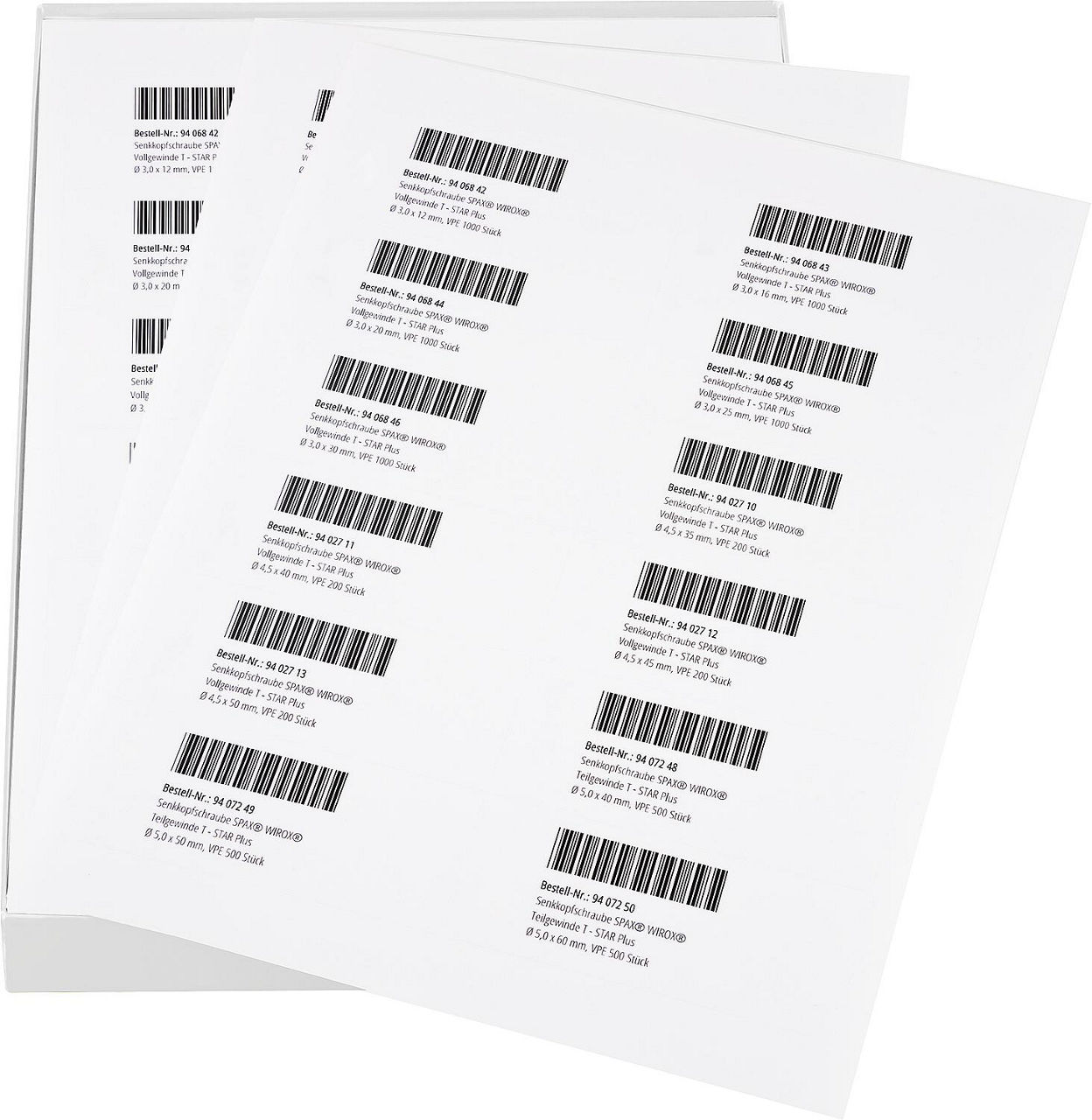 Etiketten Streit 96,5x42,3 mm 1200 Etiketten pro VPE weiß Etiketten Streit 96,5x42,3 mm 1200 Etiketten pro VPE weiß