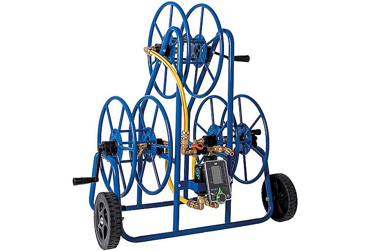 Schlauchwagen Typ 1000, 3-fach aus Stahl, mit Bewässerungscomputer