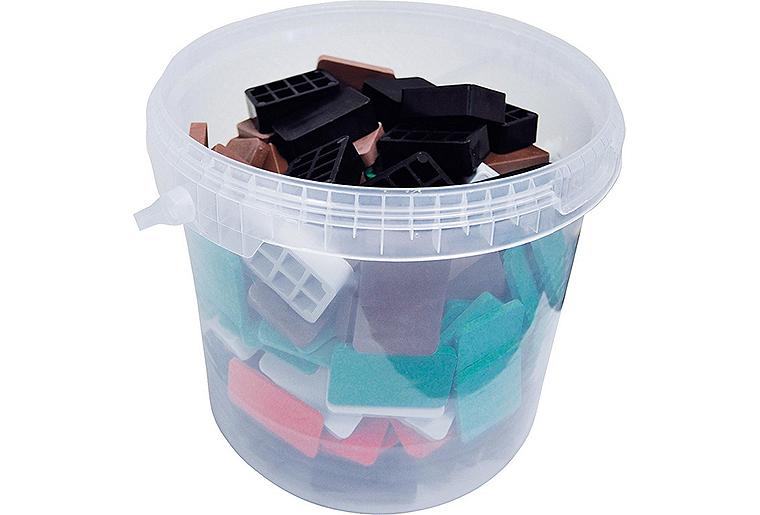 SILISTO® Distanzklötze, Quickies 60x40mm (220teilig) weiß, rot, grün, braun, grau, schwarz (im Eimer)