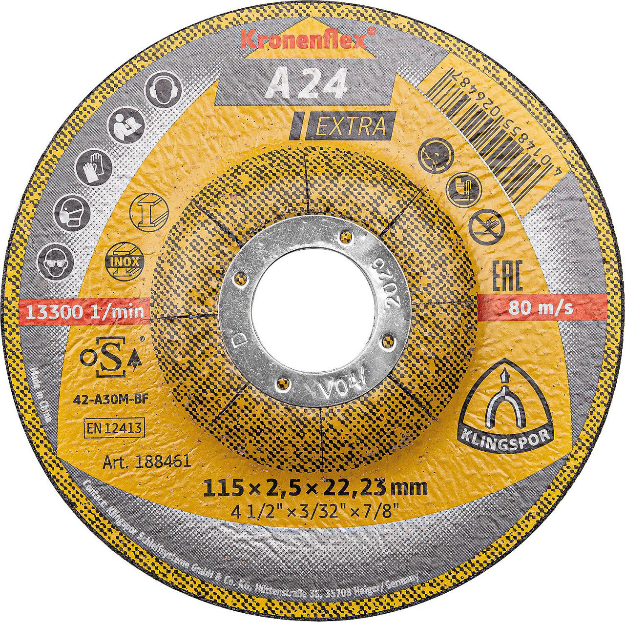 Trennscheibe KLINGSPOR gekröpft 115x2,5x22,23mm Trennscheibe KLINGSPOR gekröpft 115x2,5x22,23mm