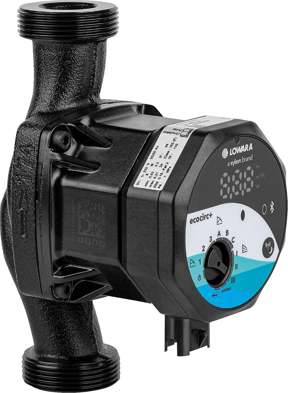Heizungs-Umwälzpumpe Lowara ecocirc S+ 25-4, DN25 (1"), PN 10, 230V, Baulänge 180mm Heizungs-Umwälzpumpe Lowara ecocirc S+ 25-4, DN25 (1"), PN 10, 230V, Baulänge 180mm