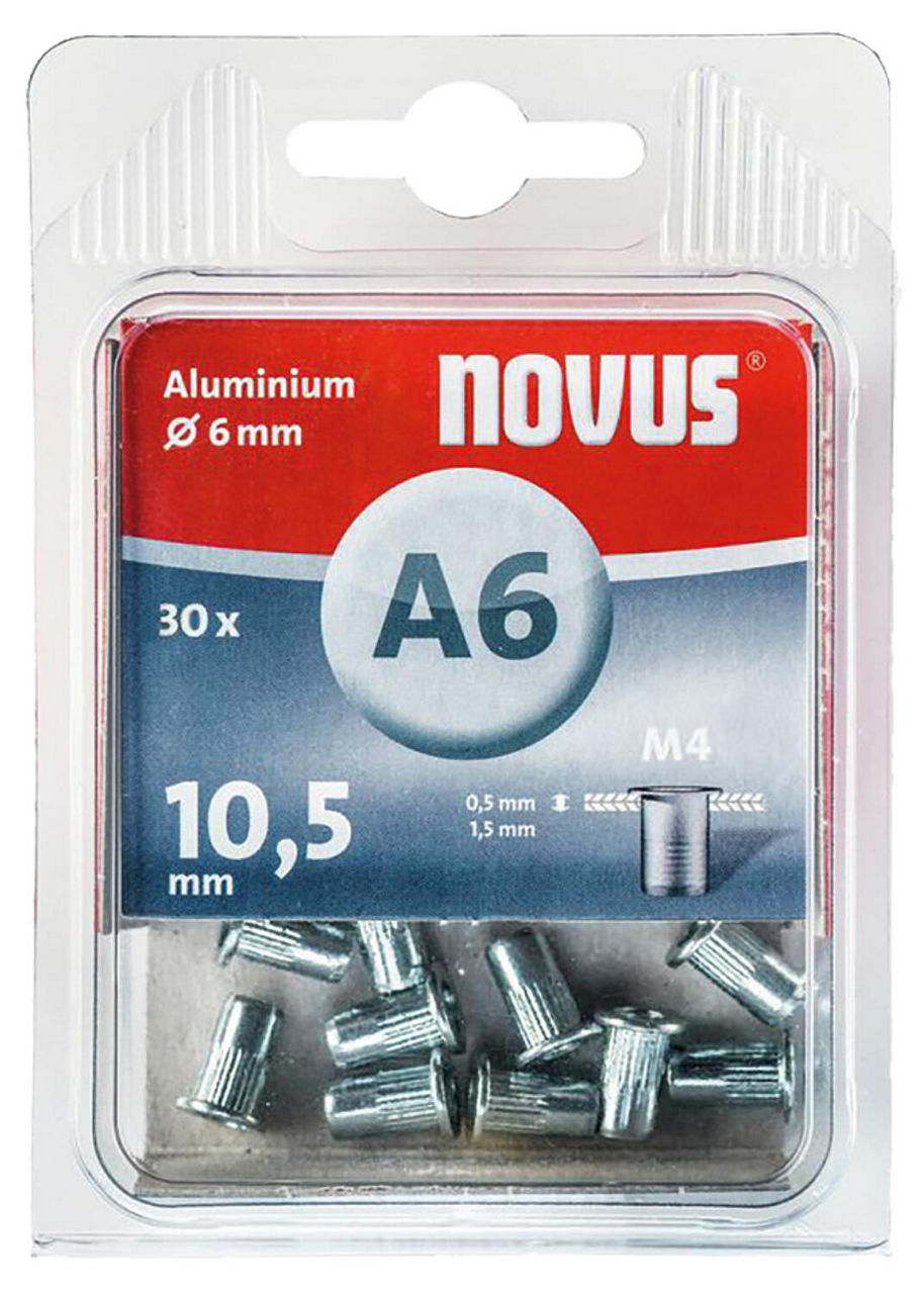 Blindnietmutter Typ A6M4 Alu 6 x 10,5 mm VPE = 30 Stück Blindnietmutter Typ A6M4 Alu 6 x 10,5 mm VPE = 30 Stück
