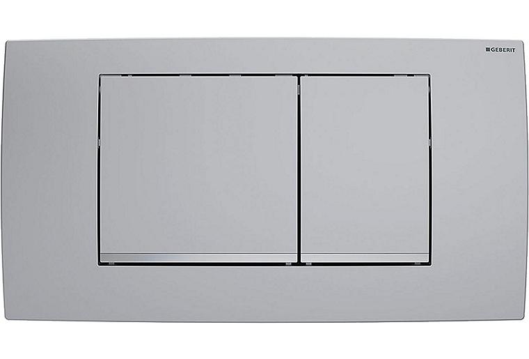 Betätigungsplatte Twinline 30 2-Mengen Taste, mattchrom mit Designstreifen Hochglanz Betätigungsplatte Twinline 30 2-Mengen Taste, mattchrom mit Designstreifen Hochglanz