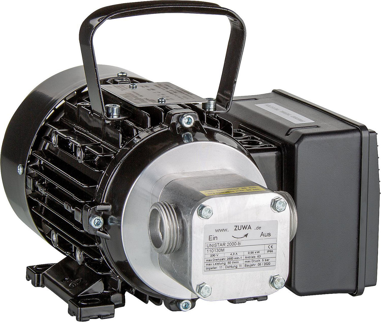 Impellerpumpe Zuwa Unistar, 2000B, 60l, 2800 U/min, Druck-/Saugseite 1" Impellerpumpe Zuwa Unistar, 2000B, 60l, 2800 U/min, Druck-/Saugseite 1"