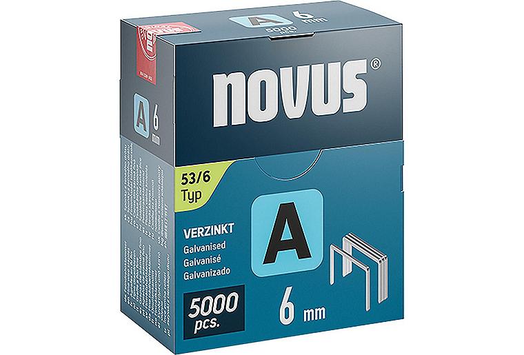 Feindrahtklammer Novus Typ A 53/6 verzinkt, superhart VPE: 5000 Stück Feindrahtklammer Novus Typ A 53/6 verzinkt, superhart VPE: 5000 Stück