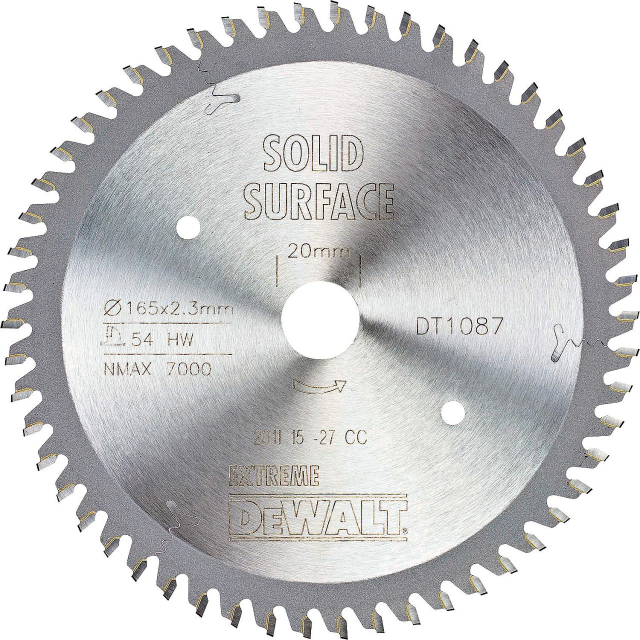 Kreissägeblatt DeWalt Ø165x20x2,3mm mit 54 Zähnen Kreissägeblatt DeWalt Ø165x20x2,3mm mit 54 Zähnen