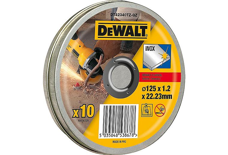Trennscheibe DeWALT DT42340TZ-QZ 125 x 1,2 x 22,23 mm, VPE=10 Stück Trennscheibe DeWALT DT42340TZ-QZ 125 x 1,2 x 22,23 mm, VPE=10 Stück