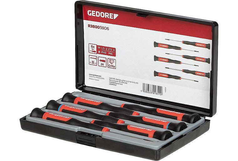 Elektronikschraubendrehersatz GEDORE red 6-teilig Schlitz/Phillips