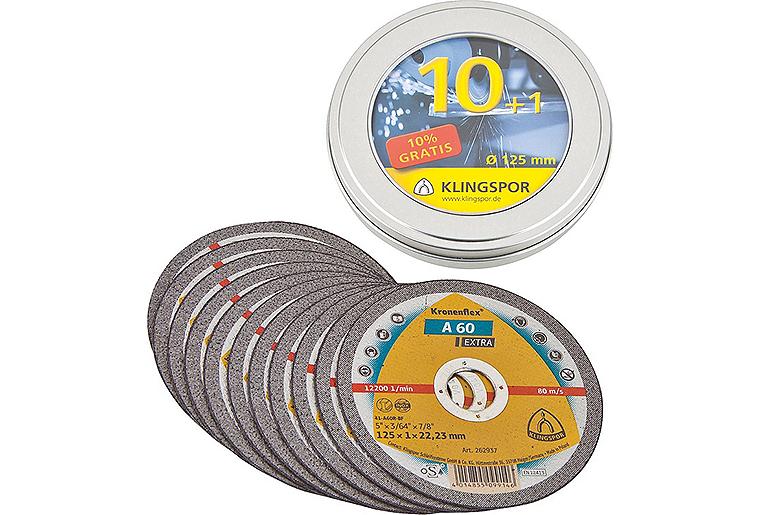Trennscheibe Klingspor A60 Extra 125 x 1mm,VPE = 11 Stck. in Dose Trennscheibe Klingspor A60 Extra 125 x 1mm,VPE = 11 Stck. in Dose