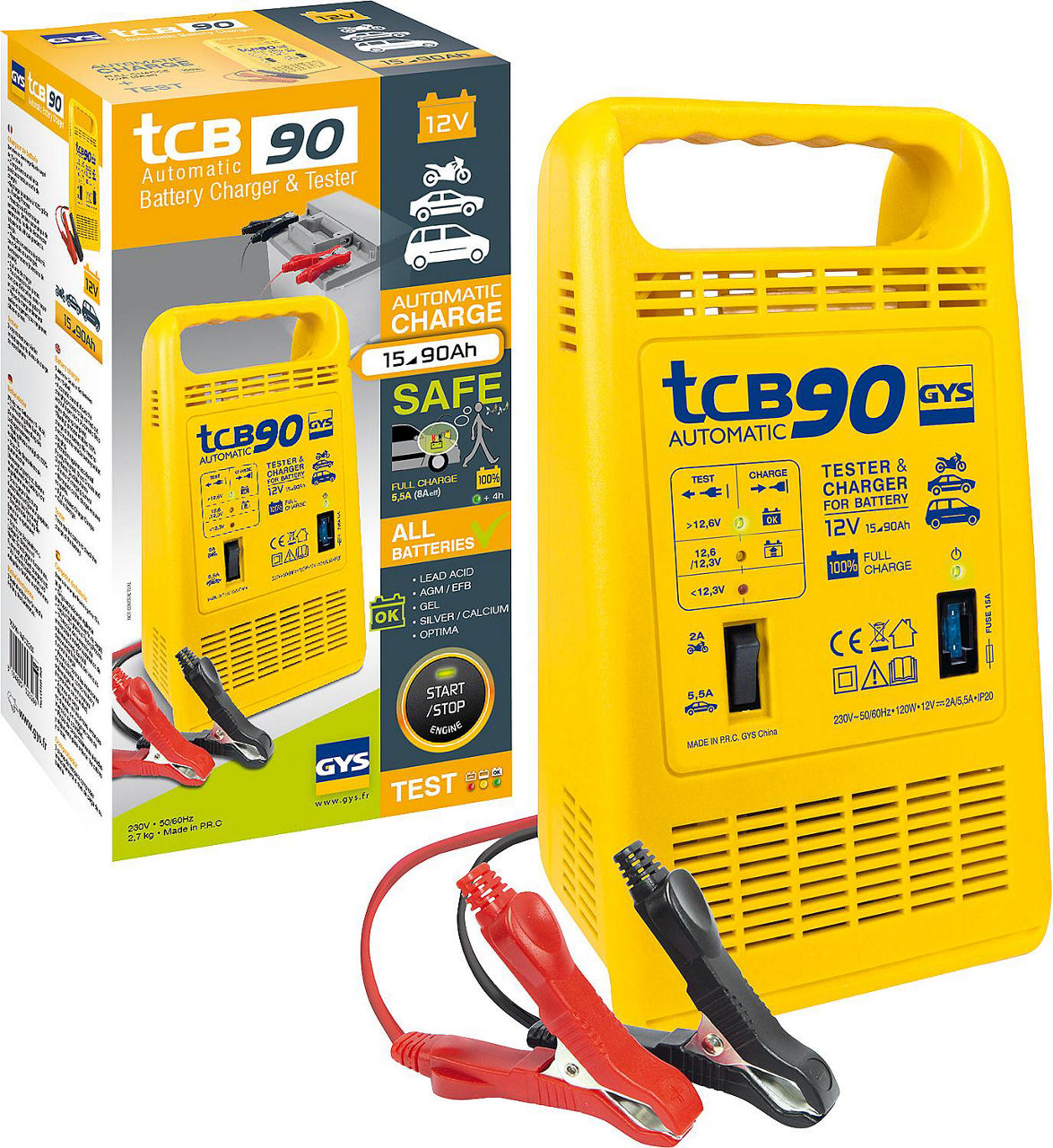 Vollautomatisches Batterielade- gerät, für 12 V Batterien, 15- 90 Ah, Typ TCB 90 automatisch Vollautomatisches Batterielade- gerät, für 12 V Batterien, 15- 90 Ah, Typ TCB 90 automatisch