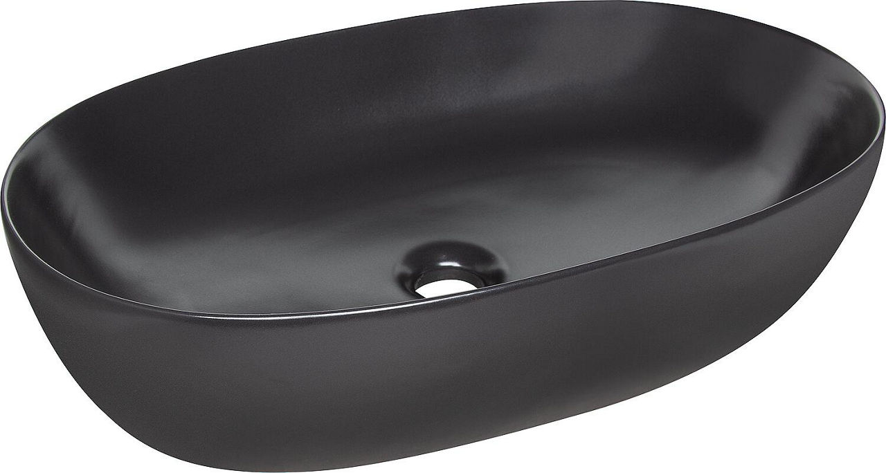Aufsatz-Waschtisch Elanda schwarz matt 600x400mm