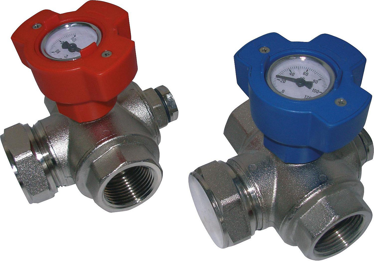 Multifunktionskugelhahn-Set für Wärmetauscher 1" Multifunktionskugelhahn-Set für Wärmetauscher 1"