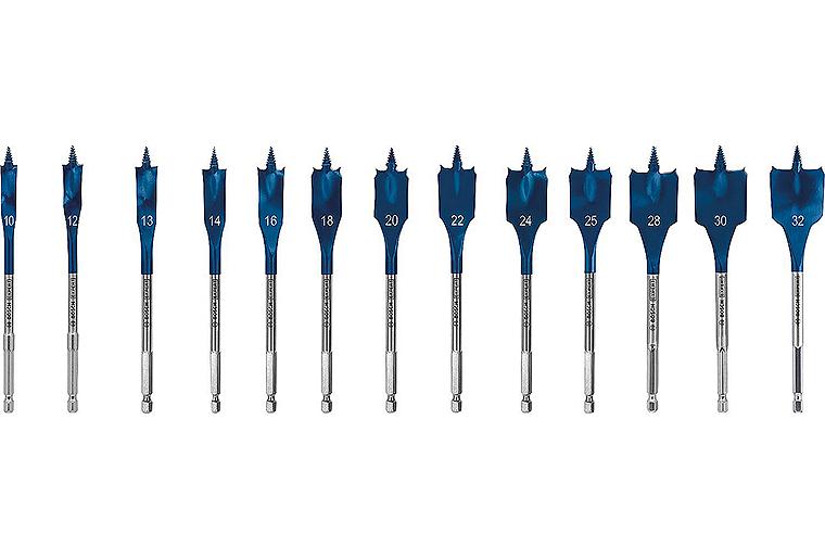 Flachfräsbohrer BOSCH 13-teilig Expert SELFCUT Ø 10/12/13/14/16/18/20/22/24/25/28/30/32mm, Länge~n~152 mm, 1/4" Sechskantaufnahme~n~ Flachfräsbohrer BOSCH 13-teilig Expert SELFCUT Ø 10/12/13/14/16/18/20/22/24/25/28/30/32mm, Länge~n~152 mm, 1/4" Sechskantaufnahme~n~