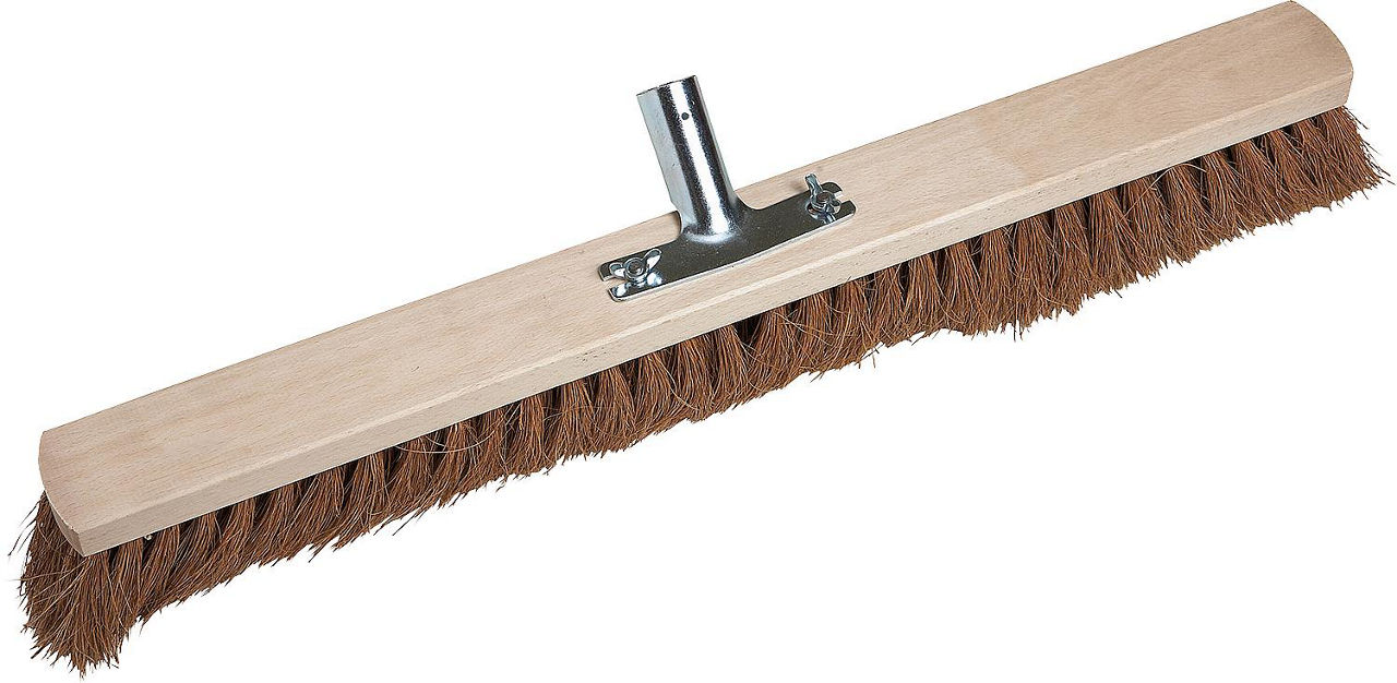 Saalbesen 60cm Holz 7-Reihig Kokos-Bestückung mit Metallhalter Saalbesen 60cm Holz 7-Reihig Kokos-Bestückung mit Metallhalter