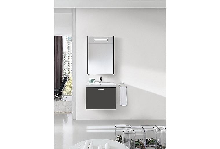 Badmöbel-Set EKRY Serie MBK anthrazit Hochglanz 1 Auszug