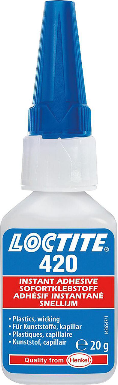 Sofortklebstoff für Kunststoffe LOCTITE 420 (kapillar) 20g Dosierflasche