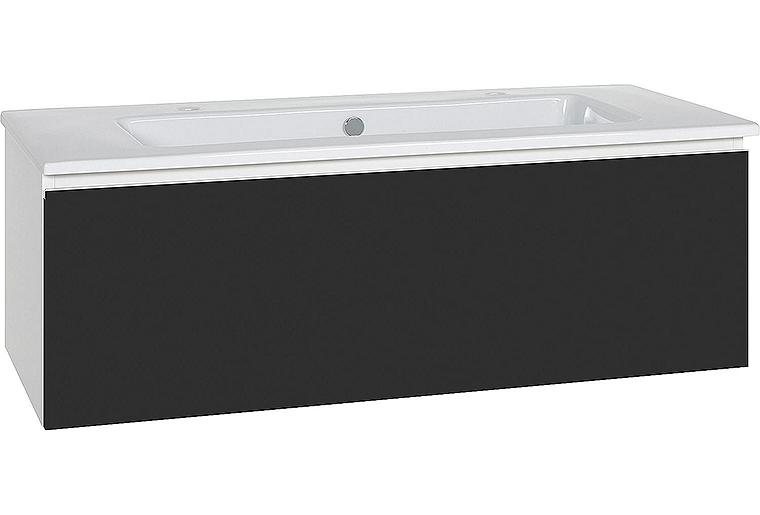 WTU + Keramik-WT Serie ELA Korpus weiß smt - Front schwarz, smt 1210x420x510mm WTU + Keramik-WT Serie ELA Korpus weiß smt - Front schwarz, smt 1210x420x510mm
