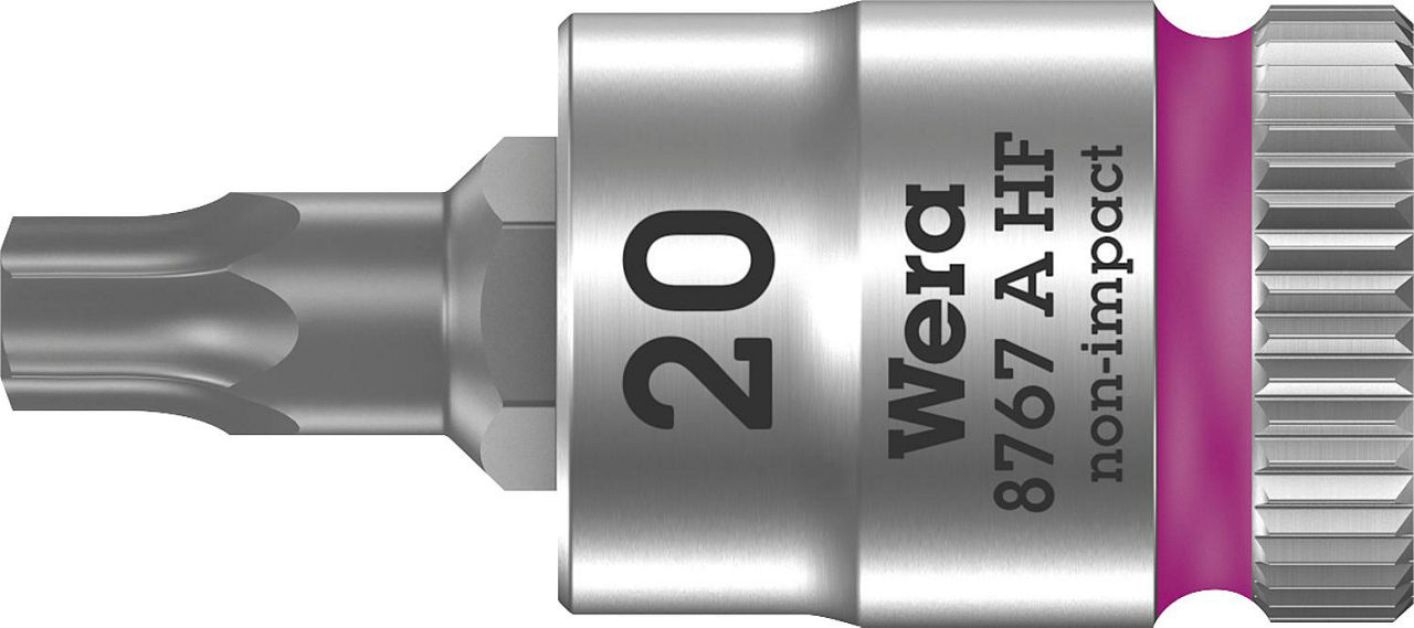 Torx®-Steckschlüsseleinsatz Wera 8767 A HF Bitnuss mit 1/4"-Antrieb, kurz, mit Haltefunktion, T20 x 28 mm