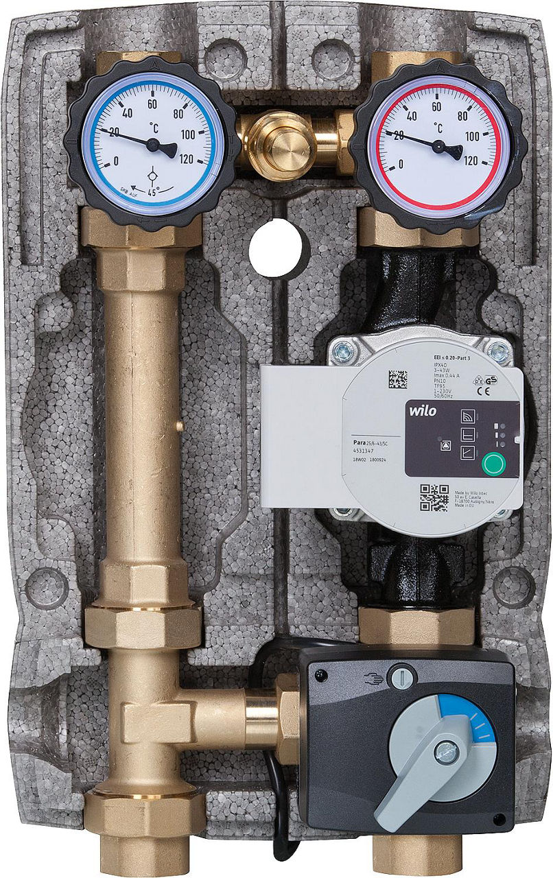 Heizkreisset Easyflow DN25(1") Überströmventil,3-Wege-Mischer, Wilo Para 25/6 Heizkreisset Easyflow DN25(1") Überströmventil,3-Wege-Mischer, Wilo Para 25/6