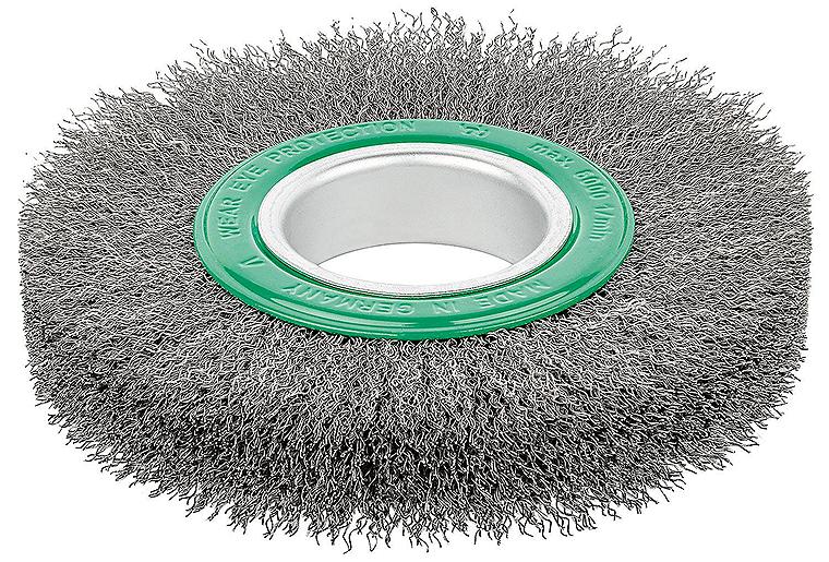 Rundbürste Edelstahldraht gewellt 0,30mm Ø 150mm Loch-Ø 50mm