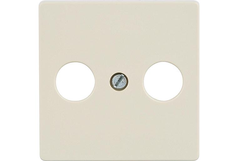 Abdeckplatte für TV/SAT-Anschluss elektroweiß/ Schutzart IP20 2-Loch-Ausführung / 1 Stück